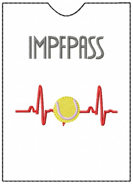 ITH - Stickdatei Impfasshülle mit EKG-Kurve und Tennisball für 13x18er Rahmen S504-01-03